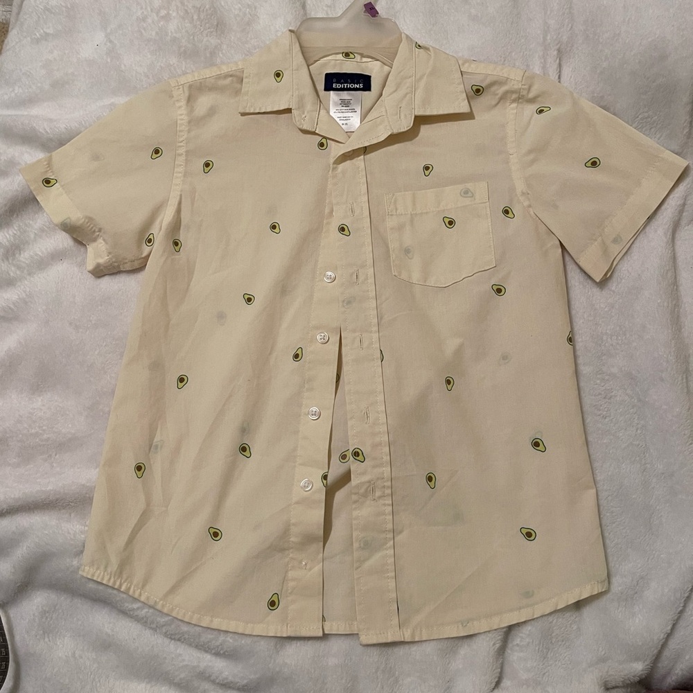 Button Up Short Sleeve Avocado Shirt
Size M / 8